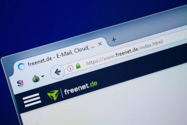 Ryazan, Rusya - 26 Ağustos 2018: Freenet ana web sitesi Pc. Url - Freenet.de görüntüleme