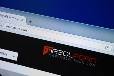 Ryazan, Rusya - 26 Ağustos 2018: Ana Mazol porno sitesi Pc. Url - Mazolporn.com görüntüleme