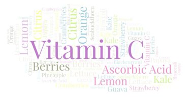 C vitamini kelime bulutu.