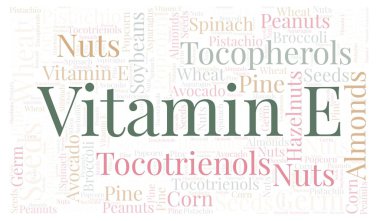 E vitamini kelime bulutu.