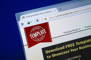 Ryazan, Rusya - 26 Ağustos 2018: Your şablon Bulucu ana web sitesi Pc. Url - Yourtemplatefinder.com görüntüleme