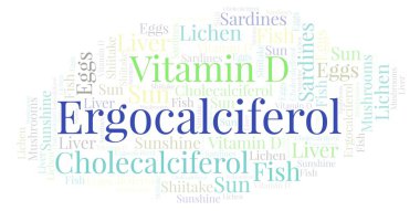 Ergocalciferol kelime bulutu.