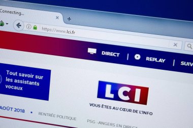 Ryazan, Rusya - 26 Ağustos 2018: LCI ana web sitesi Pc. Url - Lci.fr görüntüleme