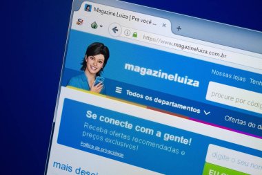Ryazan, Rusya - 26 Ağustos 2018: Dergi Luiza ana web sitesi Pc. Url - Magazineluiza.com.br görüntüleme