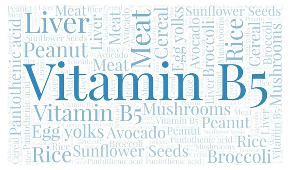 Vitamin B5 yatay kelime bulutu.