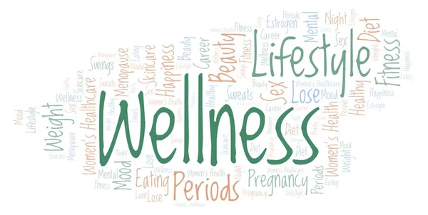 Wellness Word Cloud Illustrazione Fatta Solo Con Testo — Foto Stock