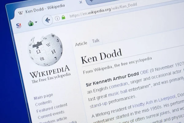 Ryazan, Rusya - 19 Ağustos 2018: Vikipedi sayfa hakkında Ken Dodd Pc ekranda