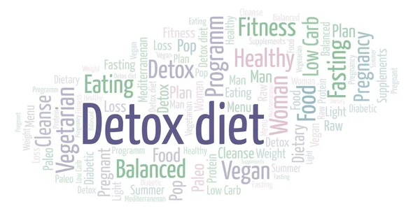 Detox diet word cloud - illustration made with text only.