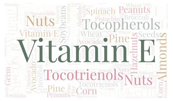 E vitamini kelime bulutu.