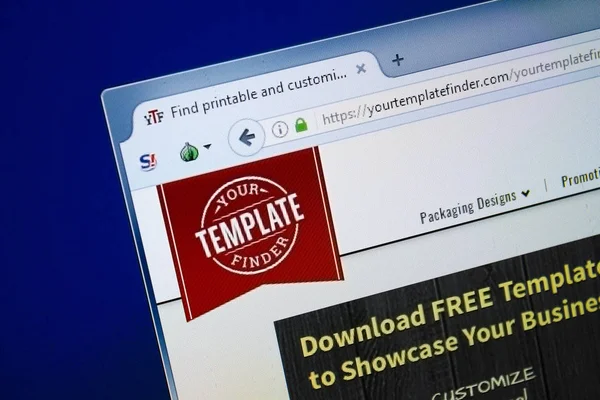 Ryazan, Rusya - 26 Ağustos 2018: Your şablon Bulucu ana web sitesi Pc. Url - Yourtemplatefinder.com görüntüleme