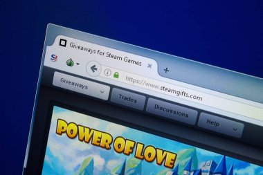 Ryazan, Rusya - 26 Ağustos 2018: Ana buhar hediye Web sitesi Pc. Url - Steamgifts.com görüntüleme