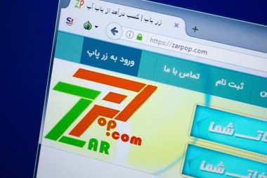 Ryazan, Rusya - 26 Ağustos 2018: Zarpop ana web sitesi Pc. Url - Zarpop.com görüntüleme