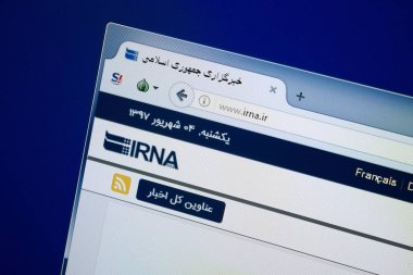 Ryazan, Rusya - 26 Ağustos 2018: IRNA ana web sitesi Pc. Url - Irna.ir görüntüleme