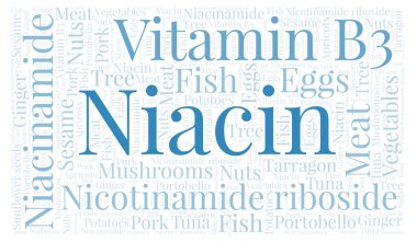 Niasin yatay kelime bulutu.