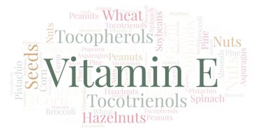 E vitamini kelime bulutu.
