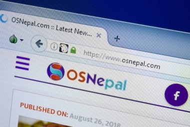 Ryazan, Rusya - 26 Ağustos 2018: Osnepal ana web sitesi Pc. Url - Osnepal.com görüntüleme
