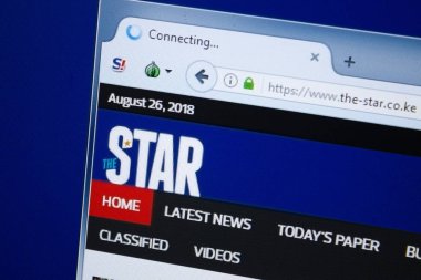 Ryazan, Rusya - 26 Ağustos 2018: Düşündüğümü Star ana web sitesi Pc. Url --Star.co.ke görüntüleme