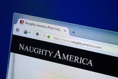 Ryazan, Rusya - 26 Ağustos 2018: Naughty America ana web sitesi Pc. Url - Naughtyamerica.com görüntüleme