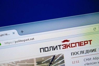Ryazan, Rusya - 26 Ağustos 2018: Ana Polit uzman web sitesi Pc. Url - Politexpert.net görüntüleme