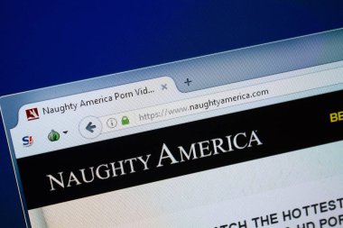 Ryazan, Rusya - 26 Ağustos 2018: Naughty America ana web sitesi Pc. Url - Naughtyamerica.com görüntüleme