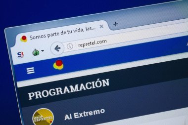 Ryazan, Rusya - 26 Ağustos 2018: Repretel ana web sitesi Pc. Url - Repretel.com görüntüleme