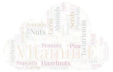 E vitamini kelime bulutu.