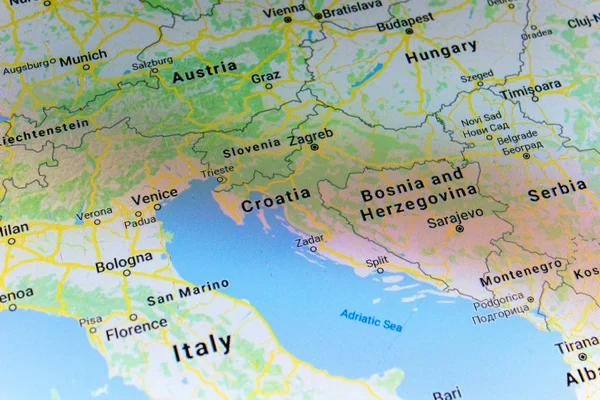 Ryazan Rússia Julho 2018 País Croácia Serviço Mapas Google — Fotografia de Stock
