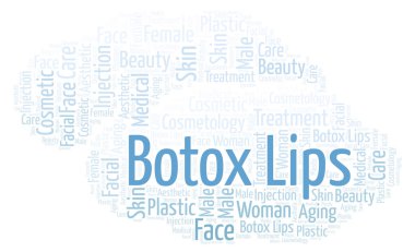 Botoks dudaklar kelime bulutu.