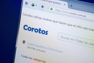 Ryazan, Rusya - 26 Ağustos 2018: Corotos ana web sitesi Pc. Url - Corotos.com.do görüntüleme