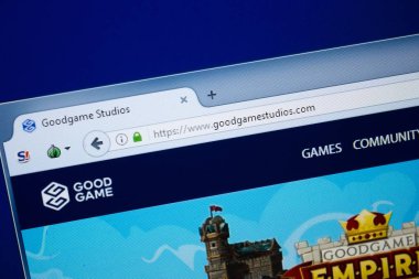 Ryazan, Rusya - 26 Ağustos 2018: İyi Game Studios ana web sitesi Pc. Url - Goodgamestudios.com görüntüleme
