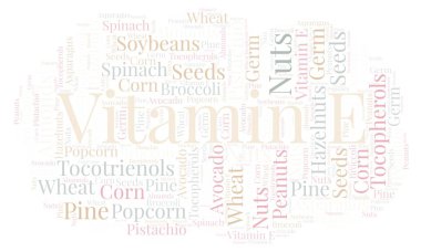 E vitamini kelime bulutu.