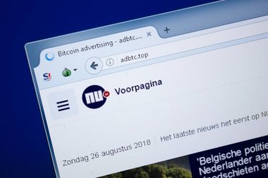Ryazan, Rusya - 26 Ağustos 2018: Reklam Btc ana web sitesi Pc. Url - Adbtc.top görüntüleme