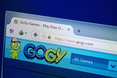 Ryazan, Rusya - 26 Ağustos 2018: Gogy ana web sitesi Pc. Url - Gogy.com görüntüleme