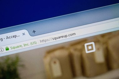 Ryazan, Rusya - 26 Ağustos 2018: Ana, kare kadar Web sitesi Pc. Url - Squareup.com görüntüleme