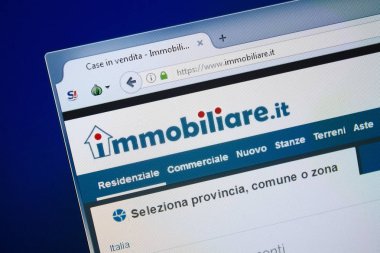 Ryazan, Rusya - 26 Ağustos 2018: Ana bir lmmobiliare Web sitesi Pc. Url - Immobiliare.it görüntüleme