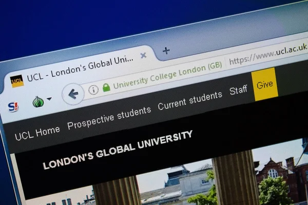 Ryazan, Rusya - 26 Ağustos 2018: Ucl ana web sitesi Pc. Url - Ucl.ac.uk görüntüleme