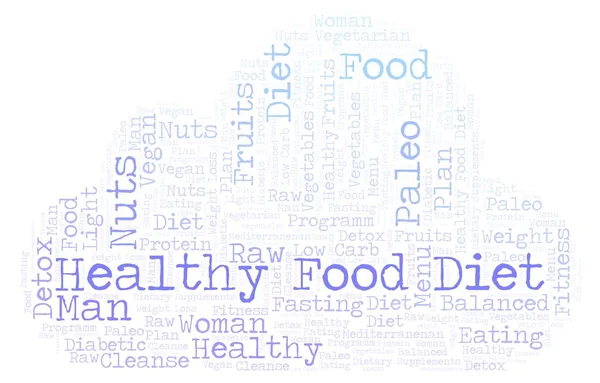 Zdrowe Diety Słowo Cloud Ilustracja Tekstu Tylko — Zdjęcie stockowe