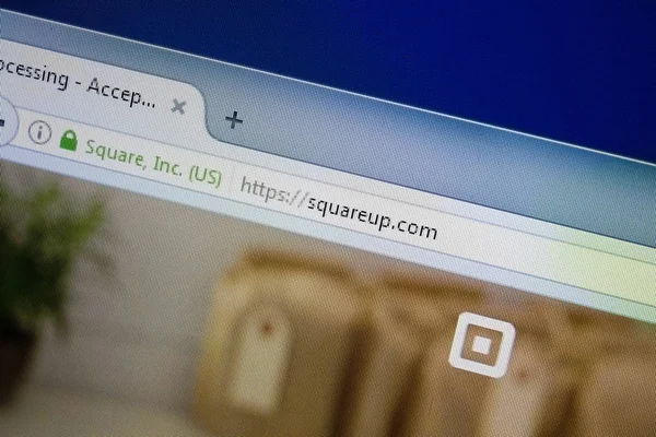 Ryazan, Rusya - 26 Ağustos 2018: Ana, kare kadar Web sitesi Pc. Url - Squareup.com görüntüleme