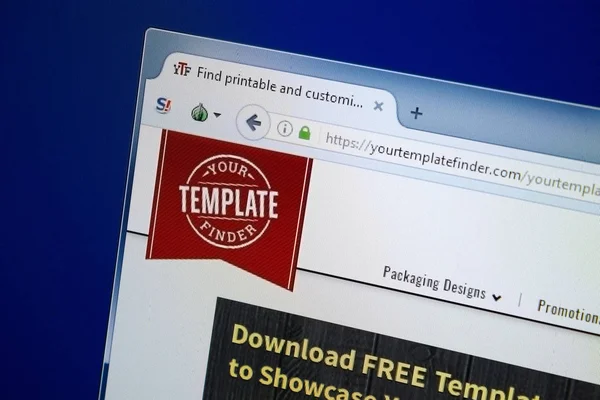 Ryazan, Rusya - 26 Ağustos 2018: Your şablon Bulucu ana web sitesi Pc. Url - Yourtemplatefinder.com görüntüleme