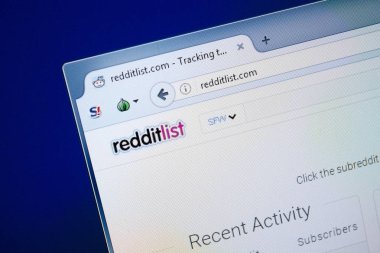 Ryazan, Rusya - 26 Ağustos 2018: Ana, Redd bu listesi Web Pc. Url - Redditlist.com görüntüleme