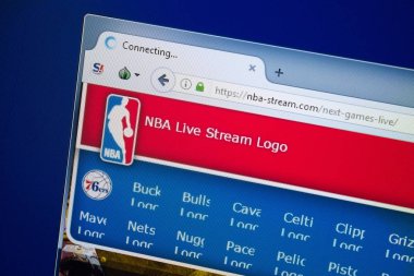 Ryazan, Rusya - 26 Ağustos 2018: Nba akışı ana web sitesi Pc. Url - Nba-Stream.com görüntüleme