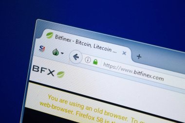Ryazan, Rusya - 26 Ağustos 2018: Bit Finex ana web sitesi Pc. Url - Bitfinex.com görüntüleme