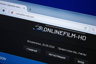 Ryazan, Rusya - 26 Ağustos 2018: Anasayfa Online Film-hd Web sitesi Pc. Url - Onlinefilm-hd.com görüntüleme