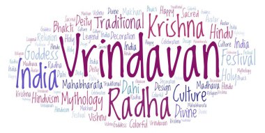 Vrindavan kelime bulutu.