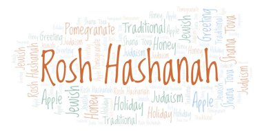 Rosh Hashanah kelime bulutu.