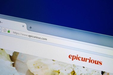 Ryazan, Rusya - 26 Ağustos 2018: Epicurious ana web sitesi Pc. Url - Epicurious.com görüntüleme