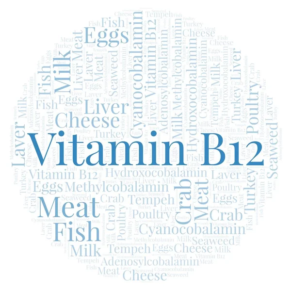 Bir daire şekli word Cloud B12 vitamini.