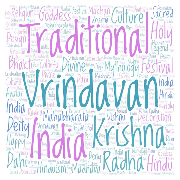 Harfler ve kelimeler sadece Vrindavan kare şeklinde Wordcloud yapılmış.