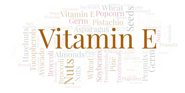 E-vitamin szó felhő. — Stock Fotó