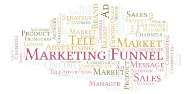 Kelime bulutu metin pazarlama huni ile. Yalnızca metin ile yapılan Wordcloud.